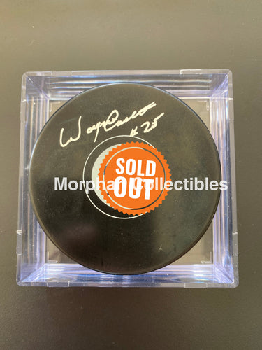 Wayne Carleton - Autographed Toronto Maple Leafs Puck