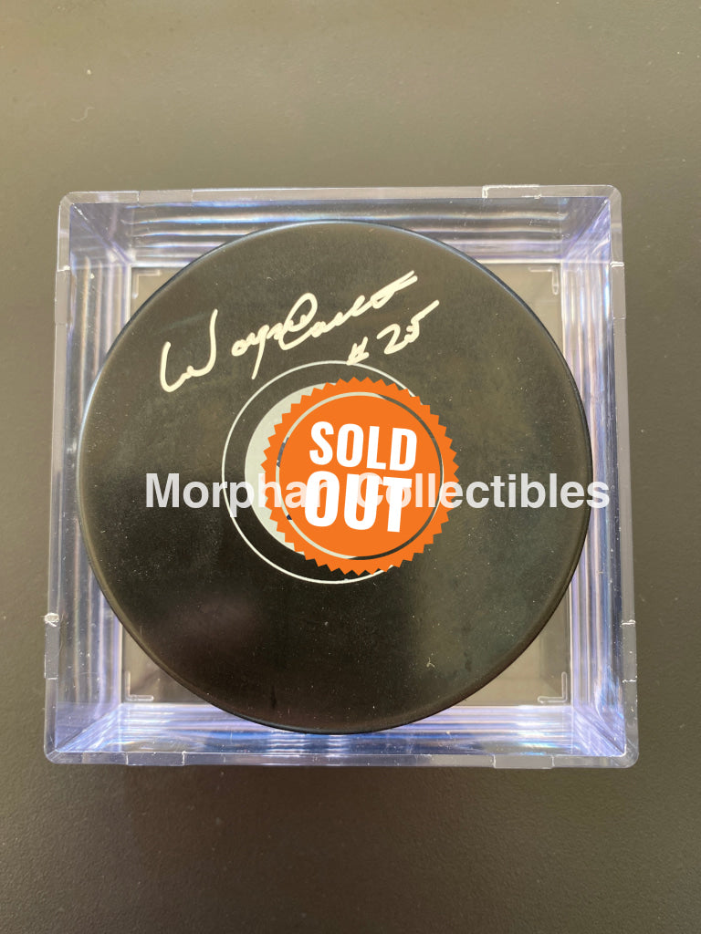 Wayne Carleton - Autographed Toronto Maple Leafs Puck
