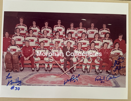 Wayne Carleton/Les Binkley/Michael Amodeo/Gilles Gratton - Autographed Photo - Ottawa WHA Team 8x10 Photo Photo