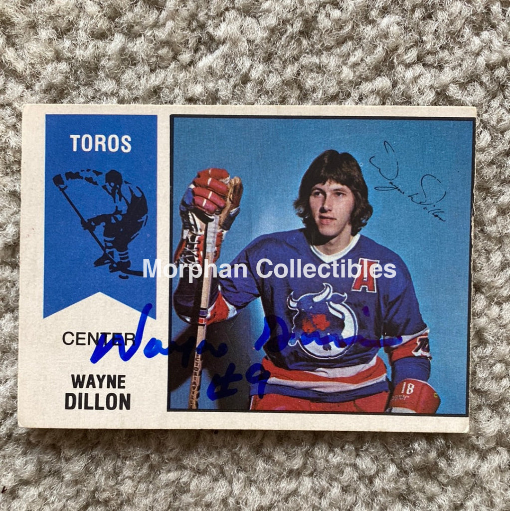 Wayne Dillon - Autographed Card 1974 - 75 Wha Opc