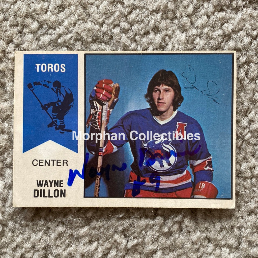 Wayne Dillon - Autographed Card 1974 - 75 Wha Opc