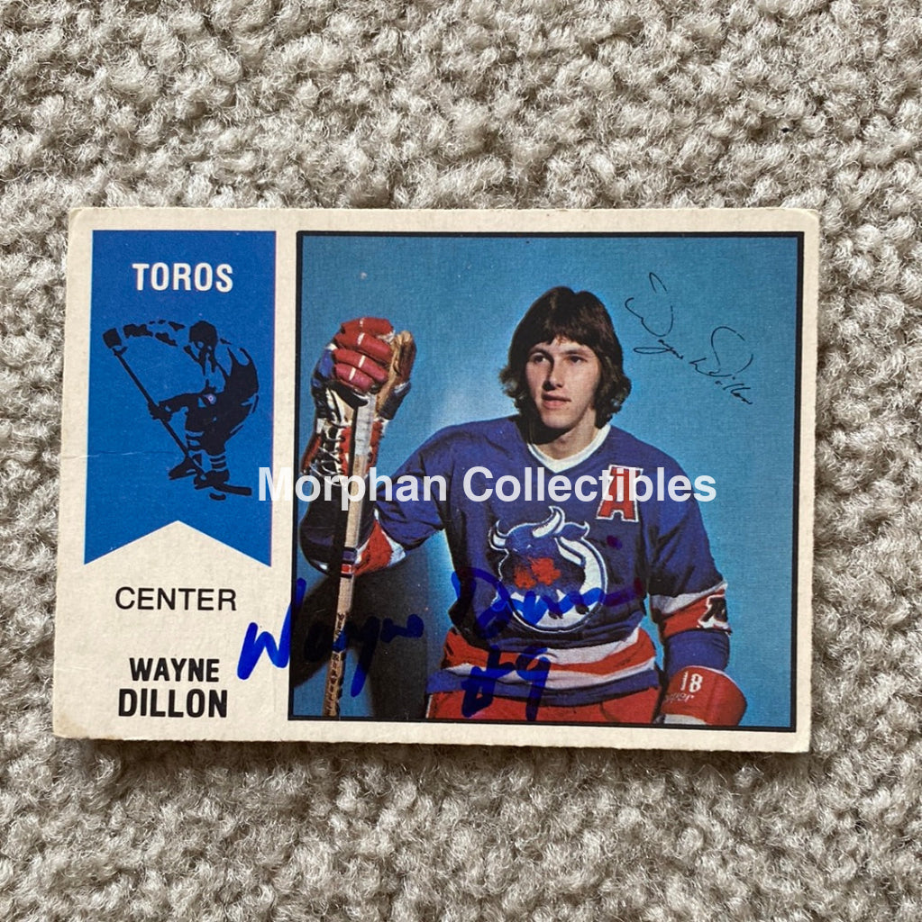 Wayne Dillon - Autographed Card 1974 - 75 Wha Opc