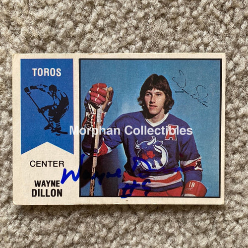 Wayne Dillon - Autographed Card 1974 - 75 Wha Opc