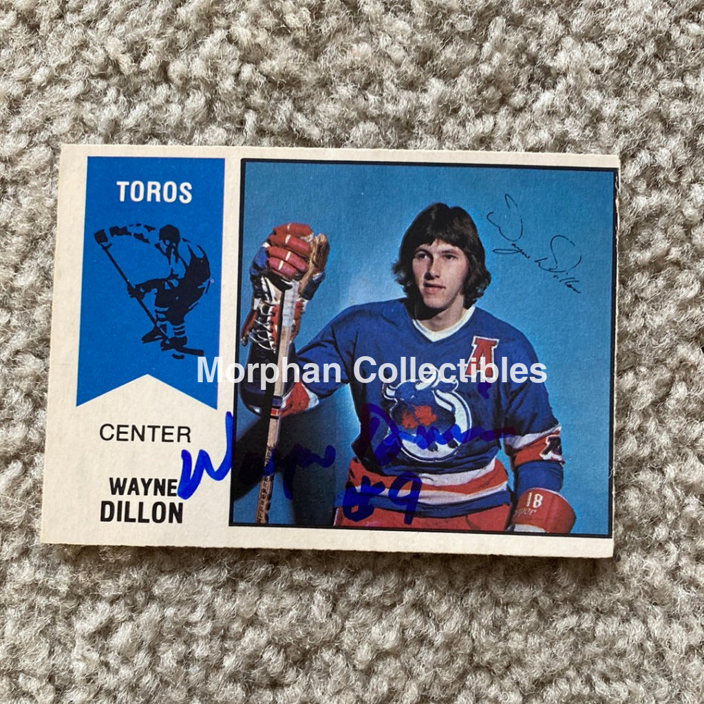 Wayne Dillon - Autographed Card 1974 - 75 Wha Opc