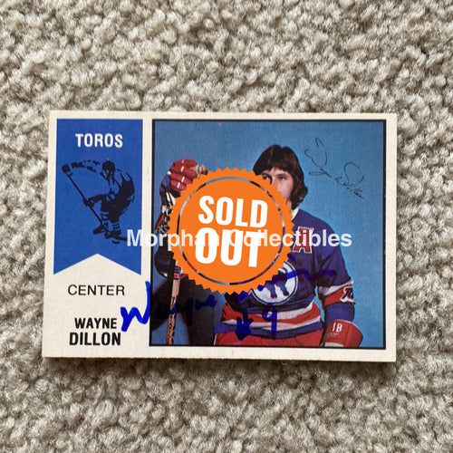 Wayne Dillon - Autographed Card 1974 - 75 Wha Opc
