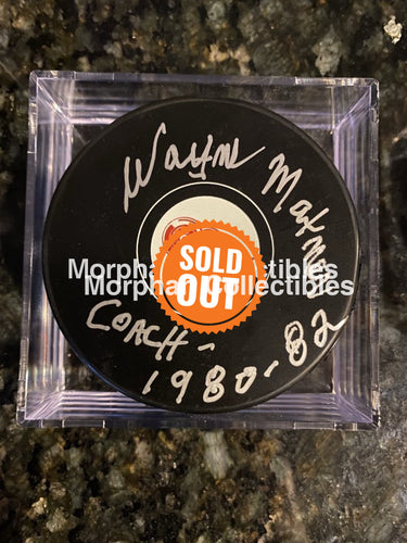 Wayne Maxner - Autographed Pucks Detroit Puck #2