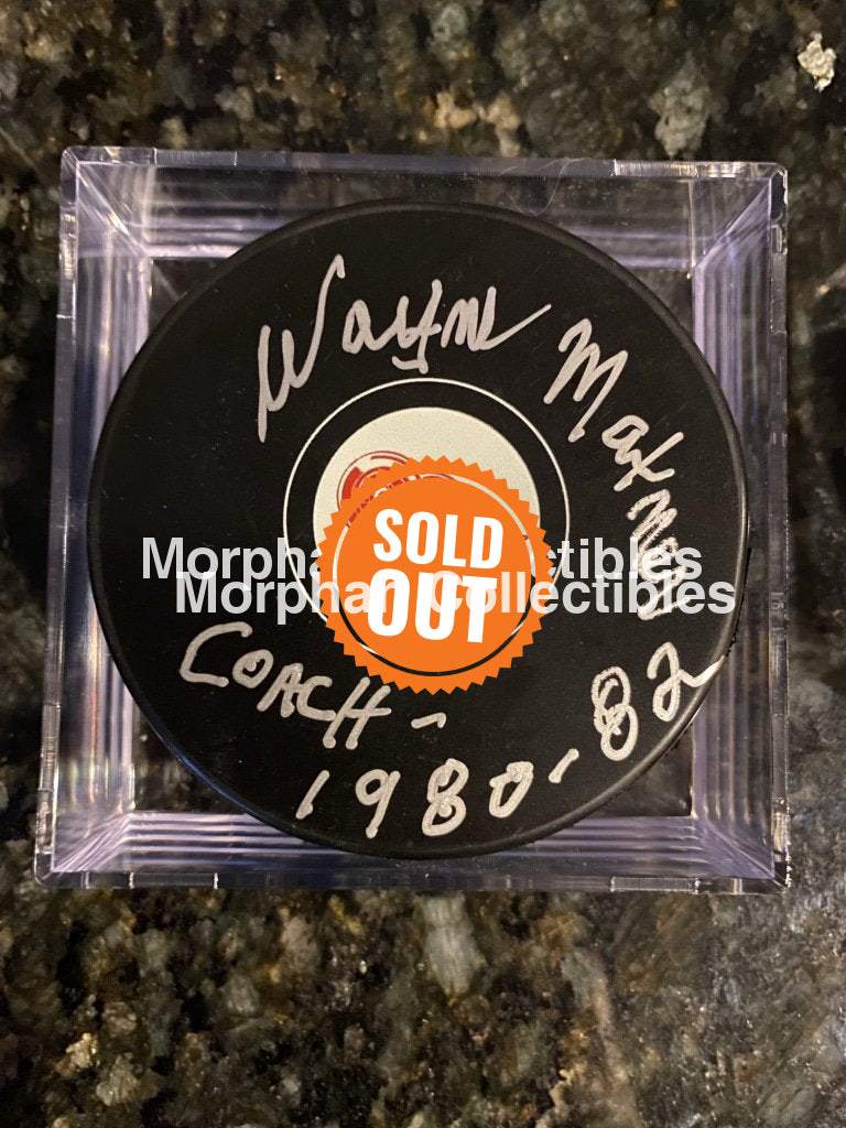 Wayne Maxner - Autographed Pucks Detroit Puck #2