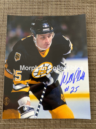 Willi Plett - Autographed 8X10 Photo Boston Bruins