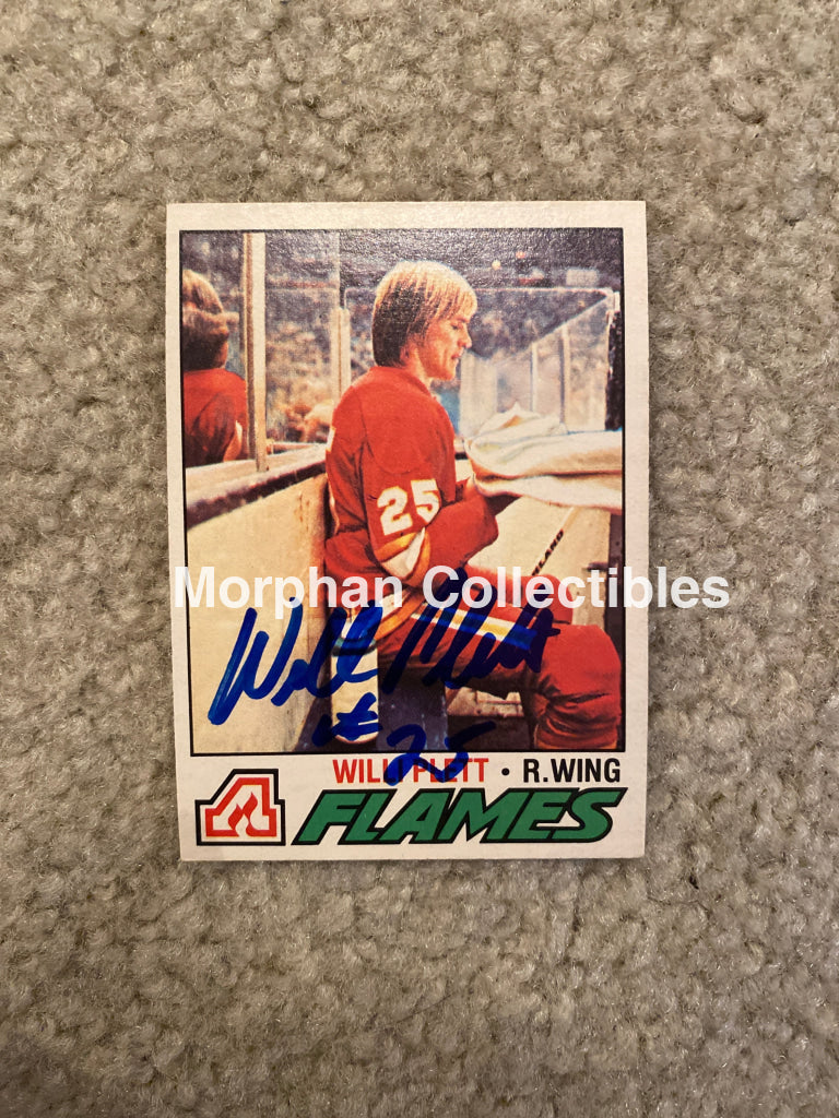 Willi Plett - Autographed Card 1977-78 Opc