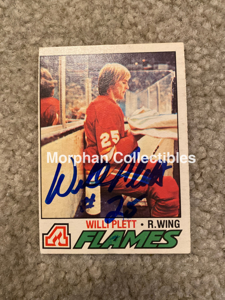 Willi Plett - Autographed Card 1977-78 Opc