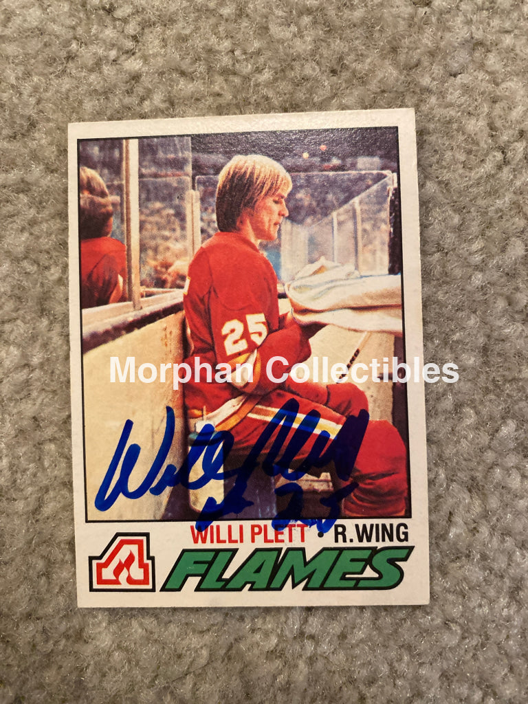 Willi Plett - Autographed Card 1977-78 Opc