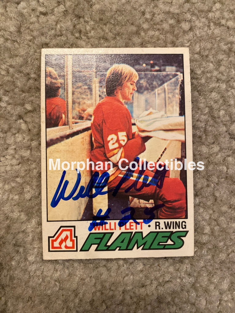 Willi Plett - Autographed Card 1977-78 Opc