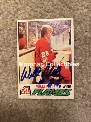 Willi Plett - Autographed Card 1977-78 Opc