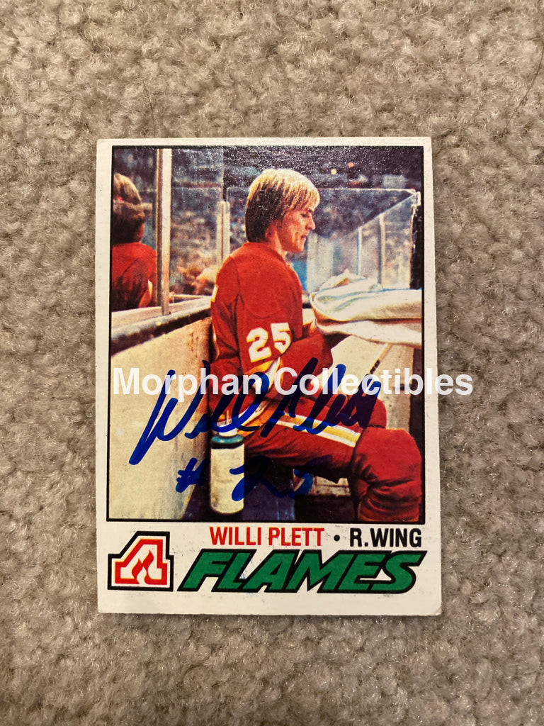 Willi Plett - Autographed Card 1977-78 Topps