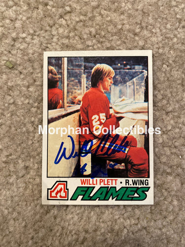 Willi Plett - Autographed Card 1977-78 Topps