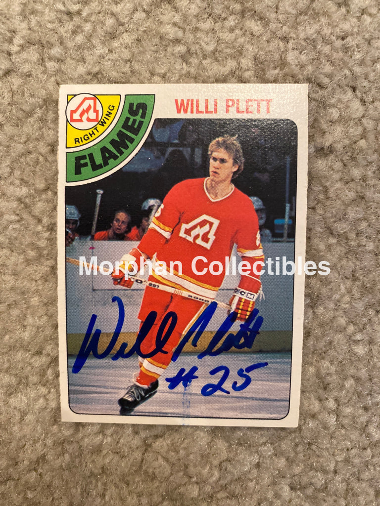 Willi Plett - Autographed Card 1978-79 Opc