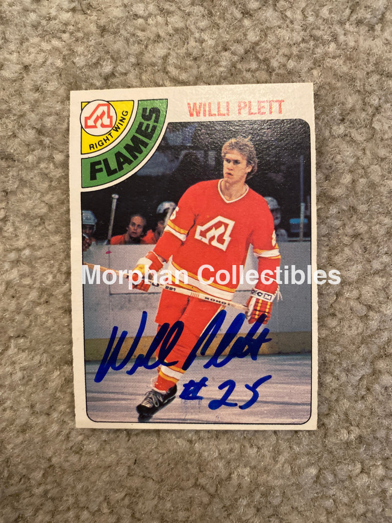 Willi Plett - Autographed Card 1978-79 Opc