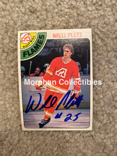 Willi Plett - Autographed Card 1978-79 Opc