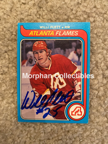 Willi Plett - Autographed Card 1979-80 Opc