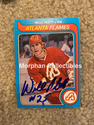 Willi Plett - Autographed Card 1979-80 Opc