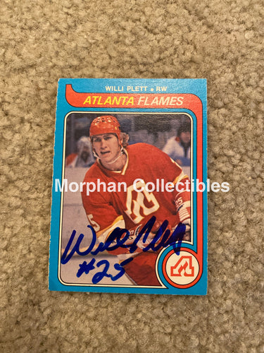 Willi Plett - Autographed Card 1979-80 Opc