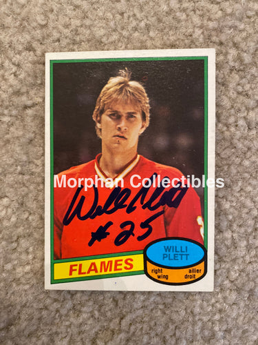 Willi Plett - Autographed Card 1980-81 Opc