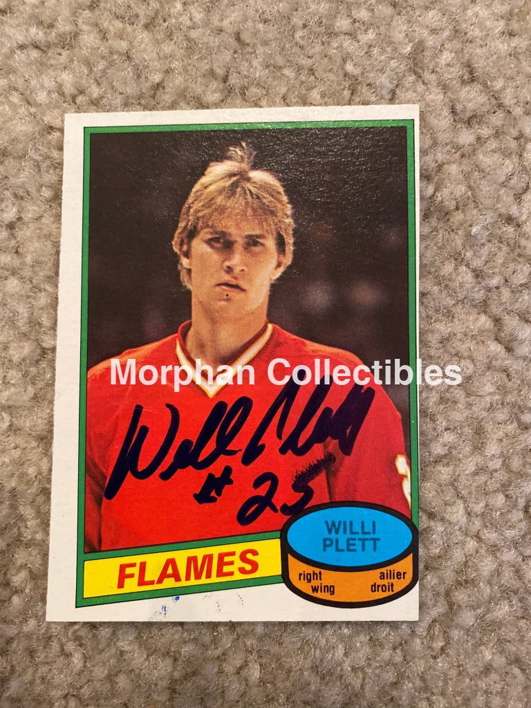 Willi Plett - Autographed Card 1980-81 Opc