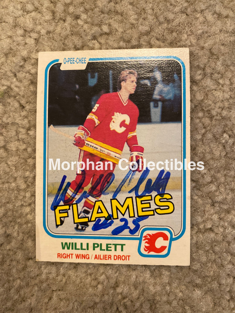 Willi Plett - Autographed Card 1981-82 Opc