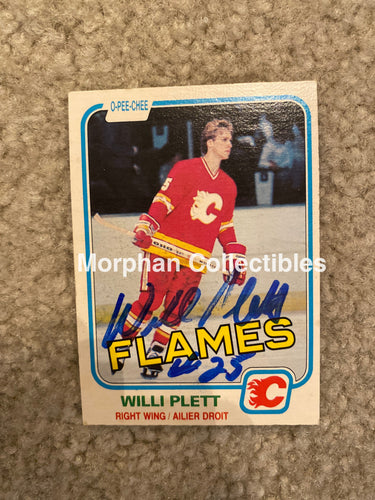 Willi Plett - Autographed Card 1981-82 Opc