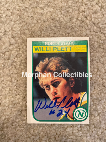 Willi Plett - Autographed Card 1982-83 Opc