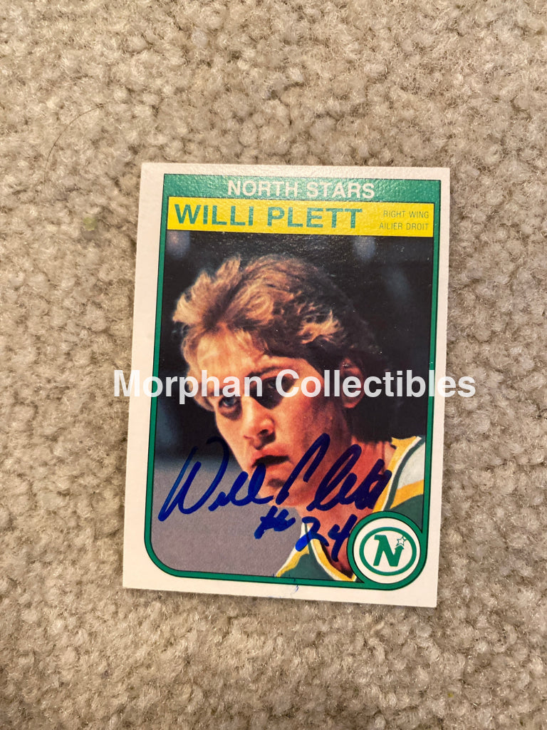 Willi Plett - Autographed Card 1982-83 Opc