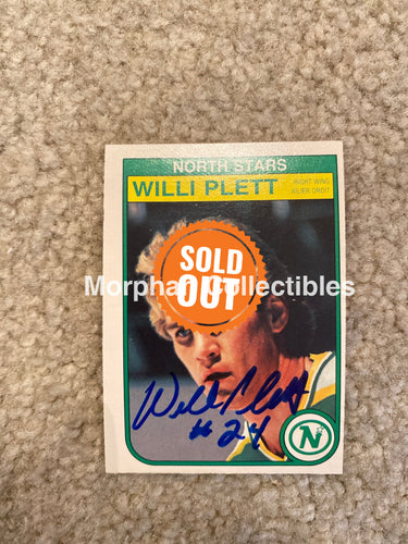 Willi Plett - Autographed Card 1982-83 Opc