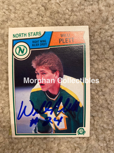 Willi Plett - Autographed Card 1983-84 Opc