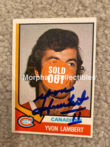Yvon Lambert - Autographed Card Opc 1974-75 Rookie