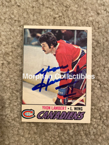 Yvon Lambert - Autographed Card Opc 1977-78