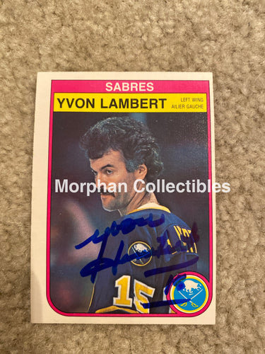 Yvon Lambert - Autographed Card Opc 1982-83