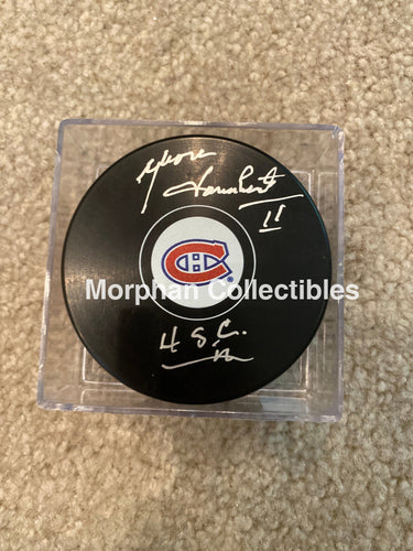 Yvon Lambert - Autographed Puck Montreal Canadiens