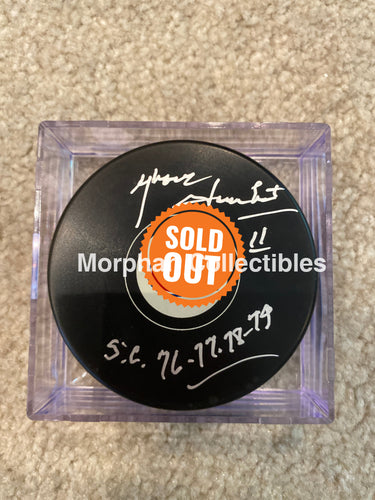 Yvon Lambert - Autographed Puck Montreal Canadiens