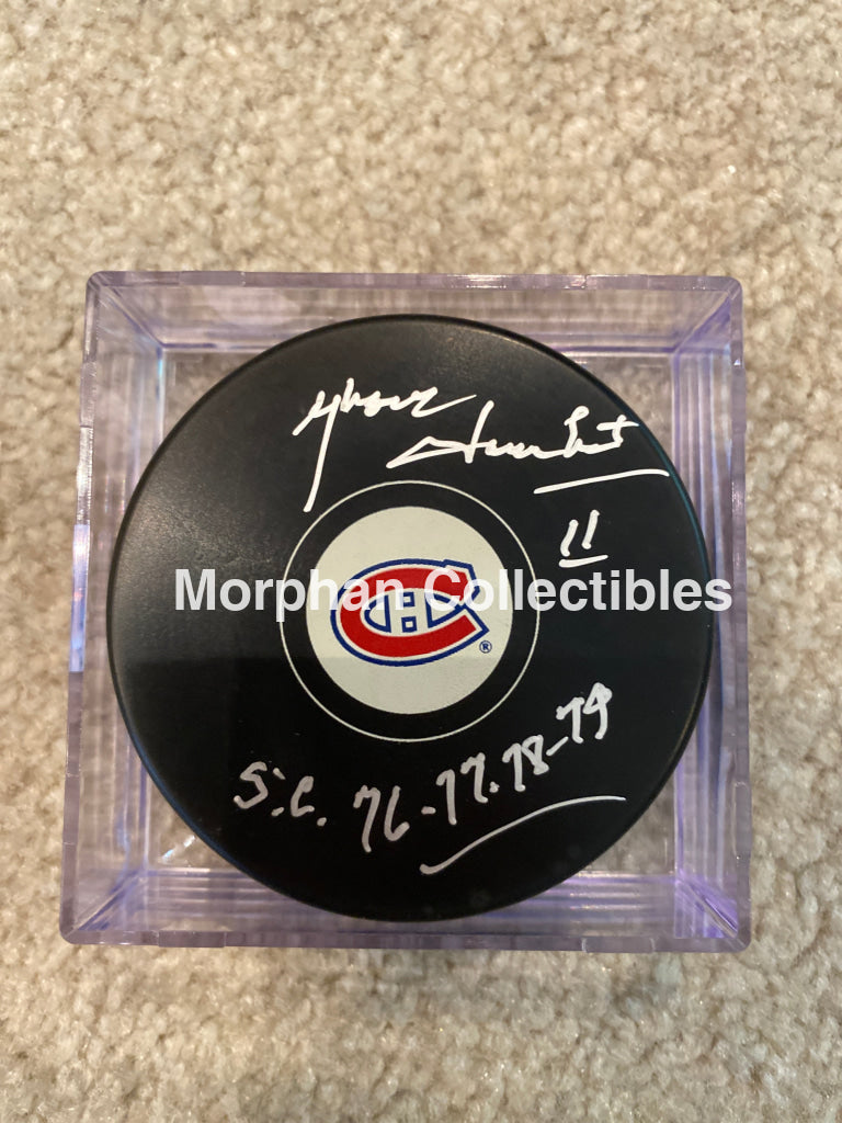 Yvon Lambert - Autographed Puck Montreal Canadiens