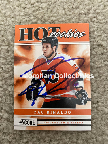 Zac Rinaldo - Autographed Card Score 2011